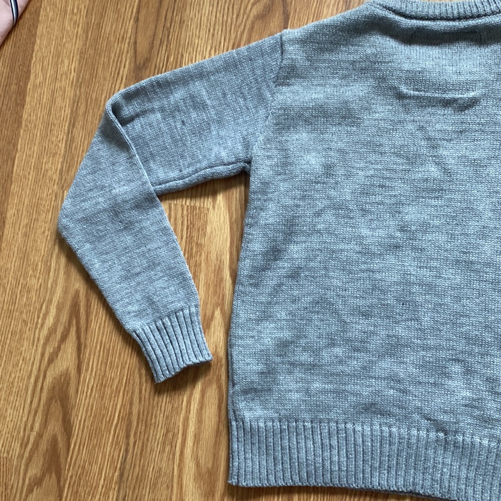 American Stitch Resting Grinch Face Christmas Sweater in Gray Size XS - Picture 9 of 12